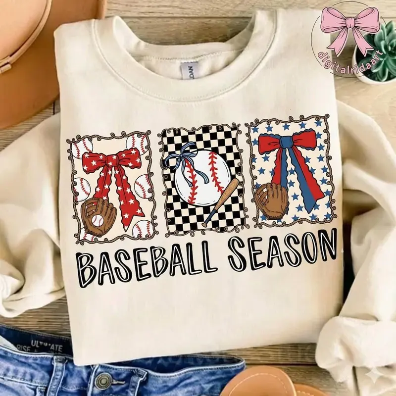 [Sale off up to 50%] Preppy Baseball Coquette Sweatshirt, Brushstroke Game Day Baseball, Cute Baseball Bow, Baseball Mama, Vintage Preppy Sports, streetwear graphic tee