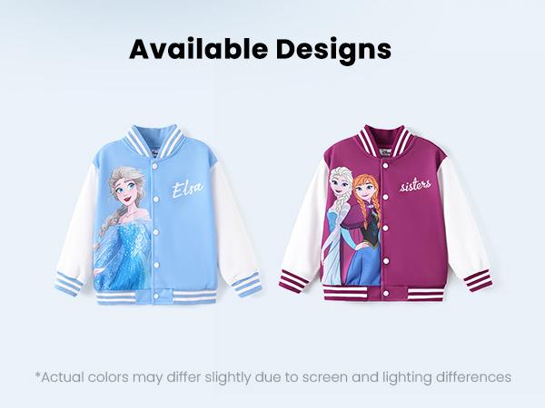 Disney Minnie Mickey Stitch Princess Frozen Elsa Marvel Jacket Lightweight Coat Button-Up Color Block Sweatshirt for Kids 2-14 Years Casual Playful，SprIngGIowUp ,RefreshedLook