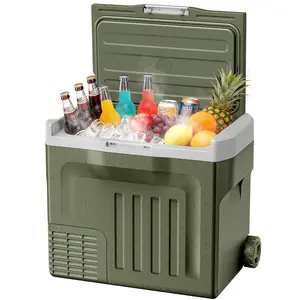 Electactic 40L Car Refrigerator, 12V/24V DC Portable Freezer Fridge for SUV RV Camping, 100-240V AC, -4°F to 68°F, Compact 25.28"L x 23.5"W x 16.42"H, Single Zone