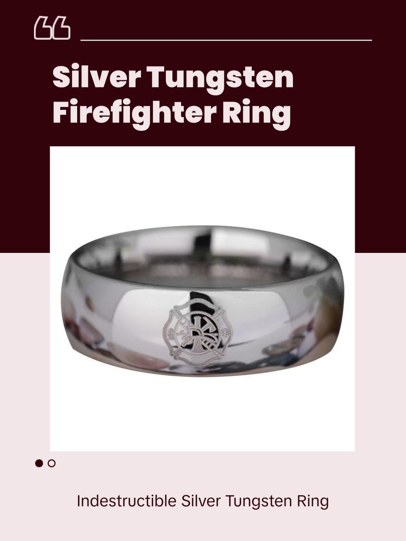 Silver Tungsten Firefighter's Ring