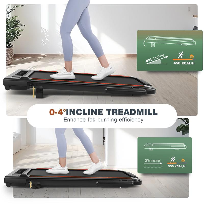 【ValentineTok Haul】ANCHEER Treadmill with Desk Workstation & Adjustable Height, 8 in 1 Folding Treadmill with 8% Incline, 2.5HP Walking Pad for Home, 300lbs Weight Capacity/Ultra-Quiet/3 Type Control/Installation-Free