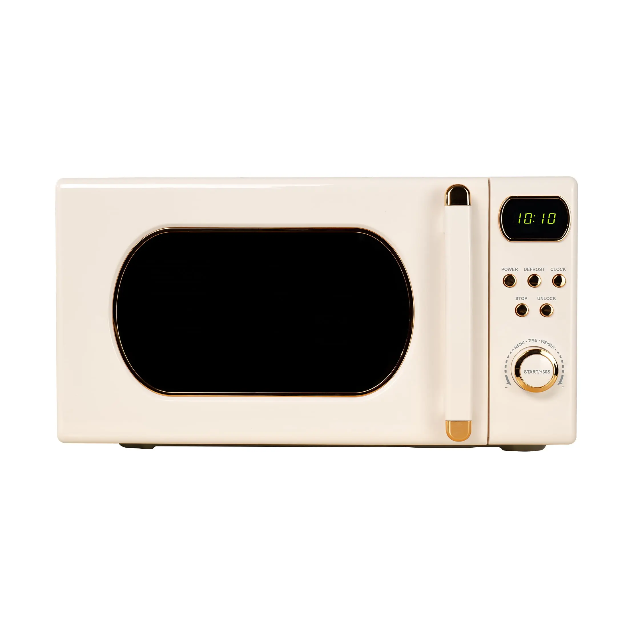 Mainstays 0.7 Cu ft Retro Countertop Microwave Oven , 700 Watts, Vanilla Dream, New
