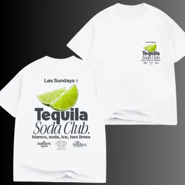 Tequila Soda Club Tshirt, Lime Cocktail Graphic Tee, Summer Vacation Party Tshirt, Tropical Beach Drinking Outfit, Casual Weekend Gift for Adults