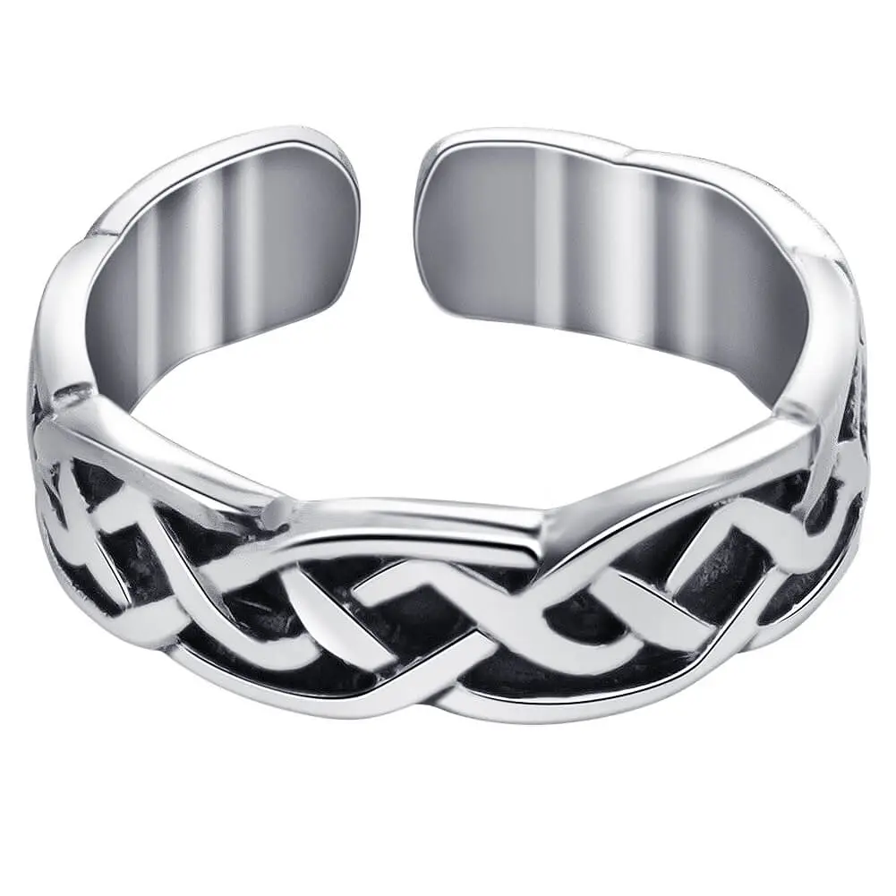 925 Sterling Silver Adjustable Celtic Knot Toe Ring for Women