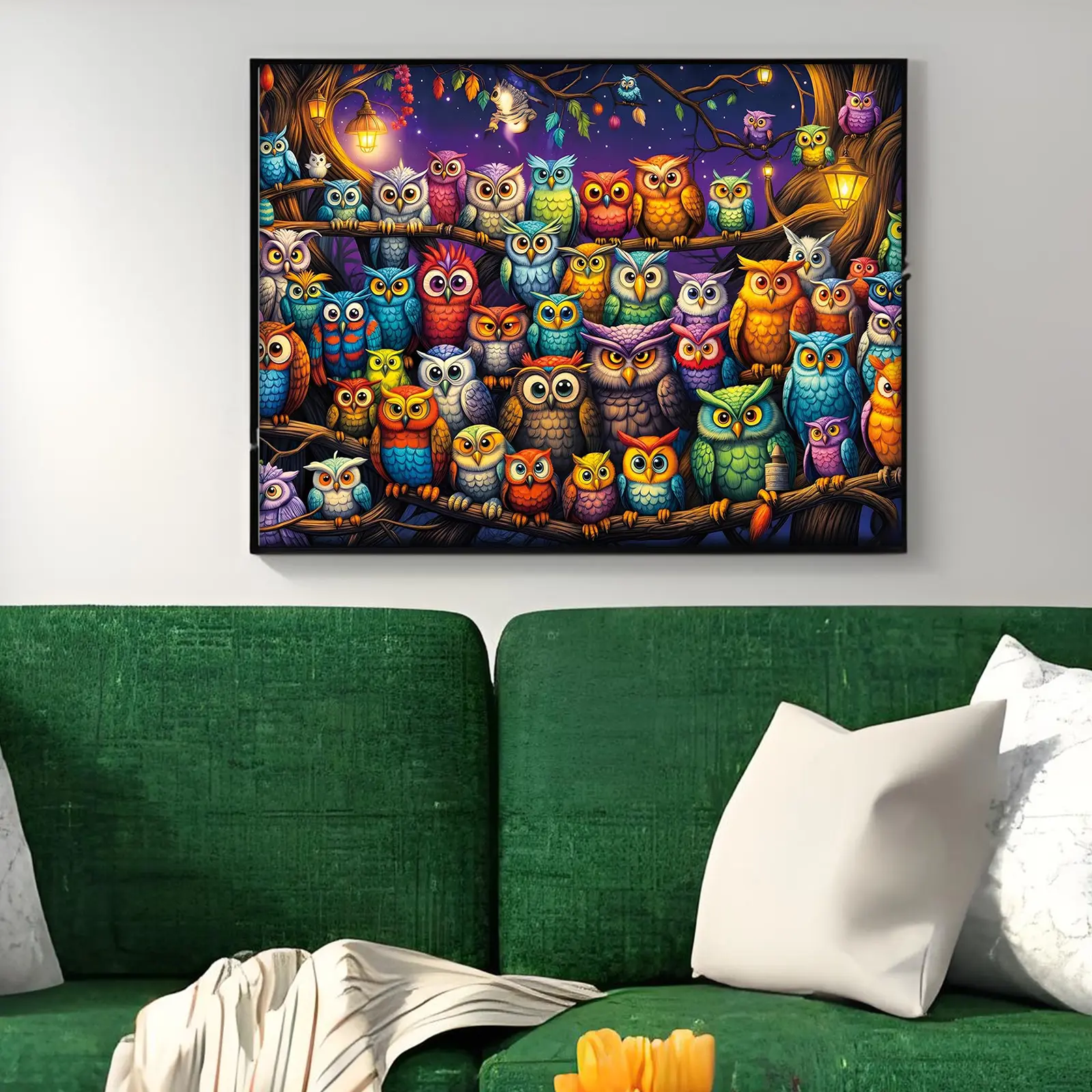 ToyVerse Owl Diamond Art Kit for Adults, Vibrant Cute Owl Diamond Painting Kits for Beginners, DIY Full Round Drill Diamond Dots with Gem Art for Home Wall Decor 14x14 inch