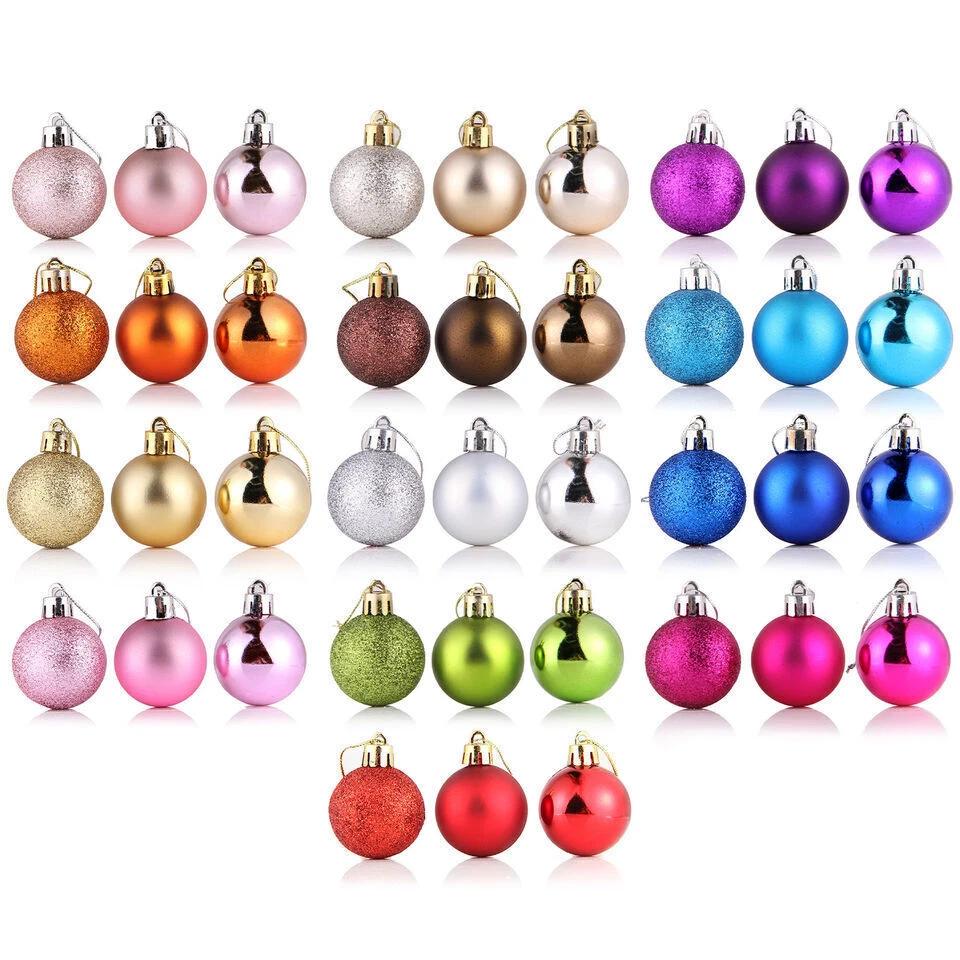24PCS Christmas Glitter Hanging Baubles – Shatterproof Ornaments for Tree, Wedding & Holiday Decor