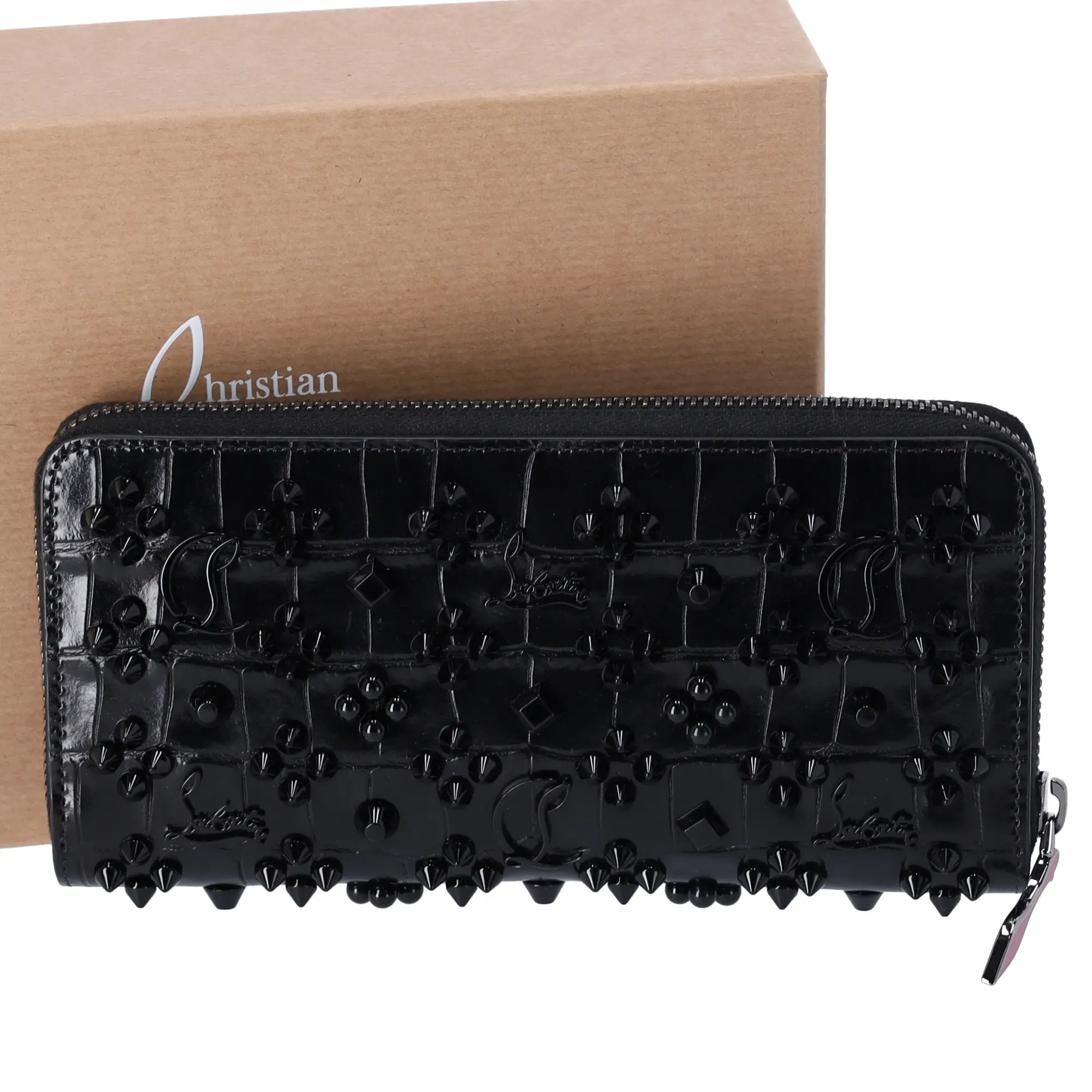 Pre-owned christian louboutin Leather Small Leather Goods Wallet Black Solid Classic