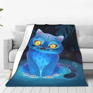 Derpy Tiger Warm Soft Blanket Kpop Demon Hunters Students Plush Throw Blanket Print Couch Chair Flannel Bedspread Sofa Bed Cover  Halloween gift DreamyDwell Textiles
