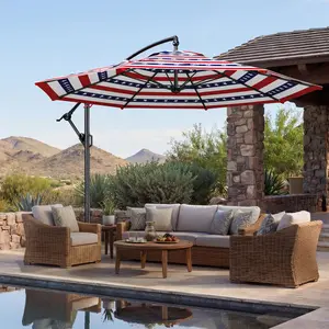 【UV Protection】10ft Offset Patio Umbrella, Outdoor Cantilever Umbrella with Infinite Tilt Mechanism (0-45°), 99.9% UV-Resistant & 3-Year Fade-Resistant Fabric, Heavy-Duty Patio Umbrella for Backyard, Poolside, Garden, Orange