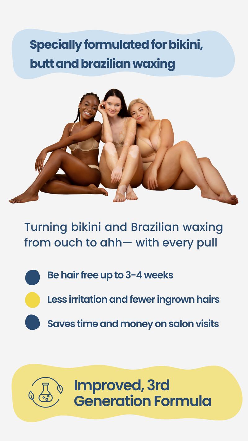 TRESS WELLNESS Bikini Star Hard Wax Beads – Sensitive Skin Formula – No Strip Needed – Brazilian, Face, Legs, Underarms, Bikini – Gentle At-Home Wax for Coarse Hair – Salon Quality Wax – Smooth Body Care – Hair Removal Waxing