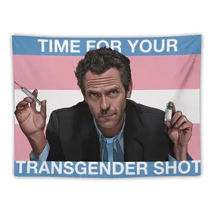 Art Tapestry Dr. House Trans Flag Tapestry Living Room Decoration Bedroom Deco Tapestry