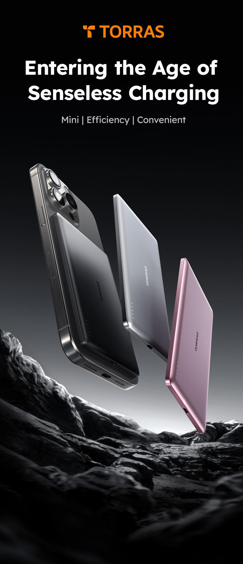 TORRAS MiniMag Power Bank Ultra Slim 5,000/10,000mAh 0.3 in Wireless MagSafe Portable Charger with USB-C Cable, Fast Charging Magnetic Battery Pack for iPhone 16/15/14/13/12 Pro Max TORRAS MiniMag Power Bank Ultra Slim 5,000/10,000mAh 0.3 in Wireless MagSafe Portable Charger with USB-C Cable, Fast Charging Magnetic Battery Pack for iPhone 16/15/14/13/12 Pro Max