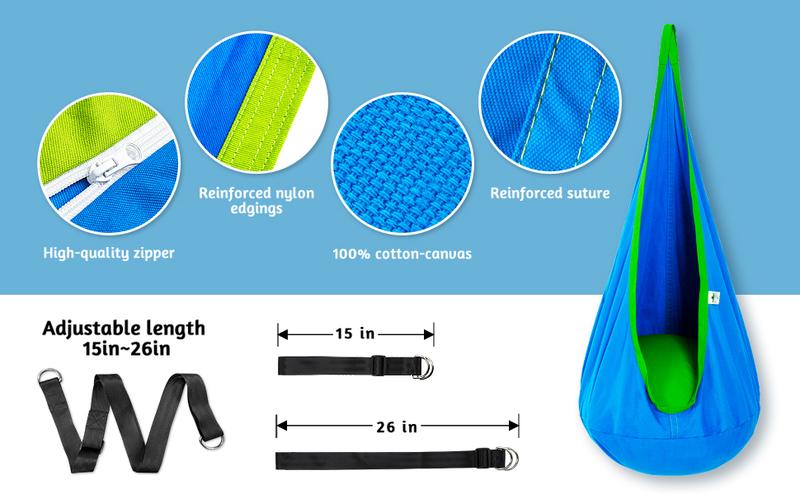 Christmas Gift,Pod Swing with Inflatable Pillow, Hanging Hammock Swing for Indoor & Outdoor, Sensory Chair,Children's Gift,Kid's Gift