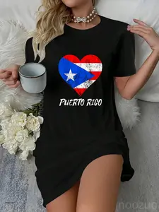 Puerto Rican Heart Perto Rico Flag Boricua Puertorro Casual Dress