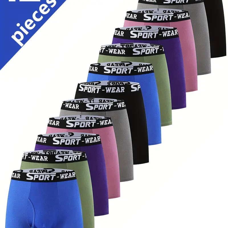 Todetana 6/12-piece Men's Letter Tape Boxer Brief, Casual Comfy Breathable Underwear for Daily Wear, Men's Underwear for All Seasons, Casual Sports Underwear, Soft Breathable Underwear, Gifts for Christmas & New Year