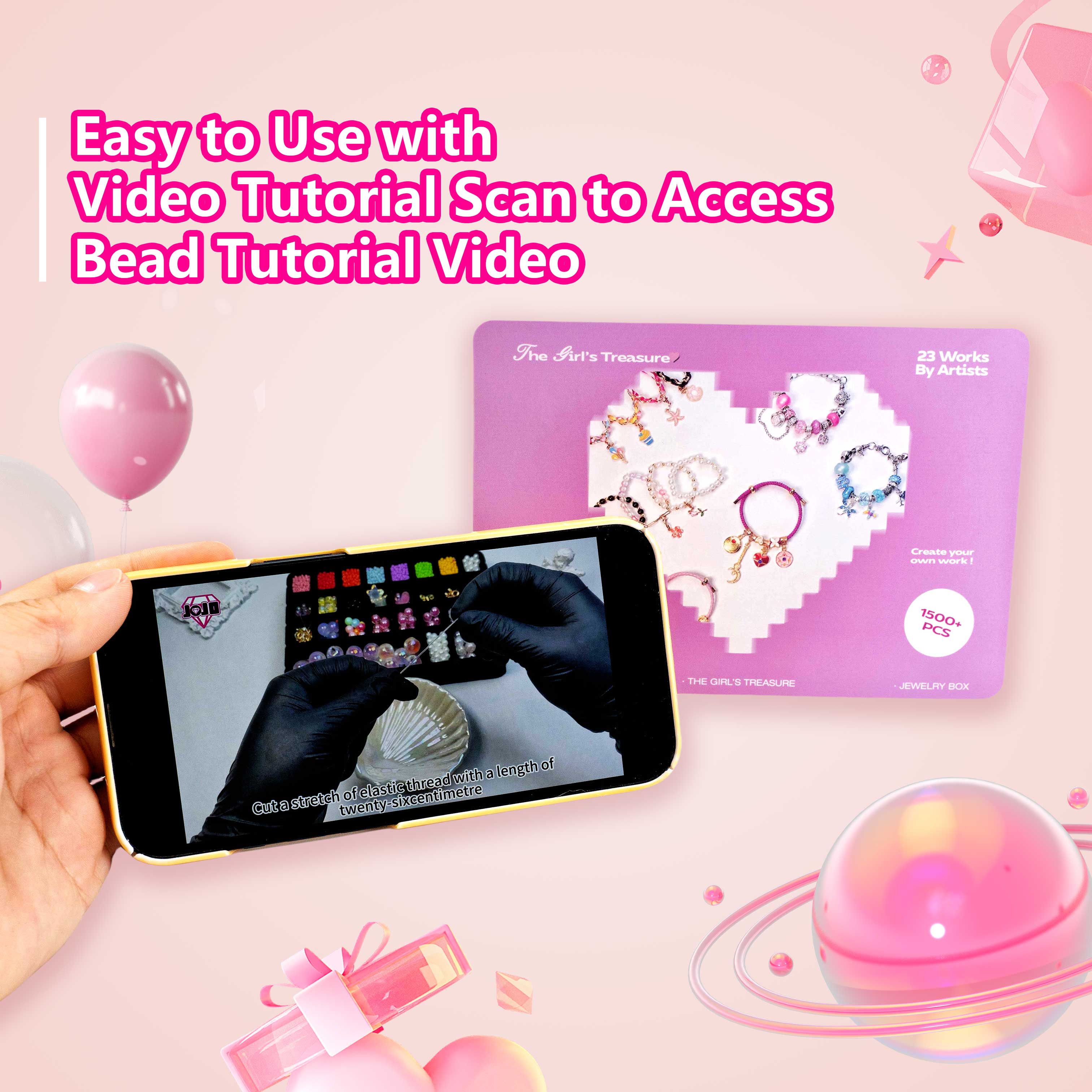 DIYJOJO The girls treasure gift box , Bead Pen Bracelet Necklace  Headdress making kit,Christmas Birthday Festivals Gift.