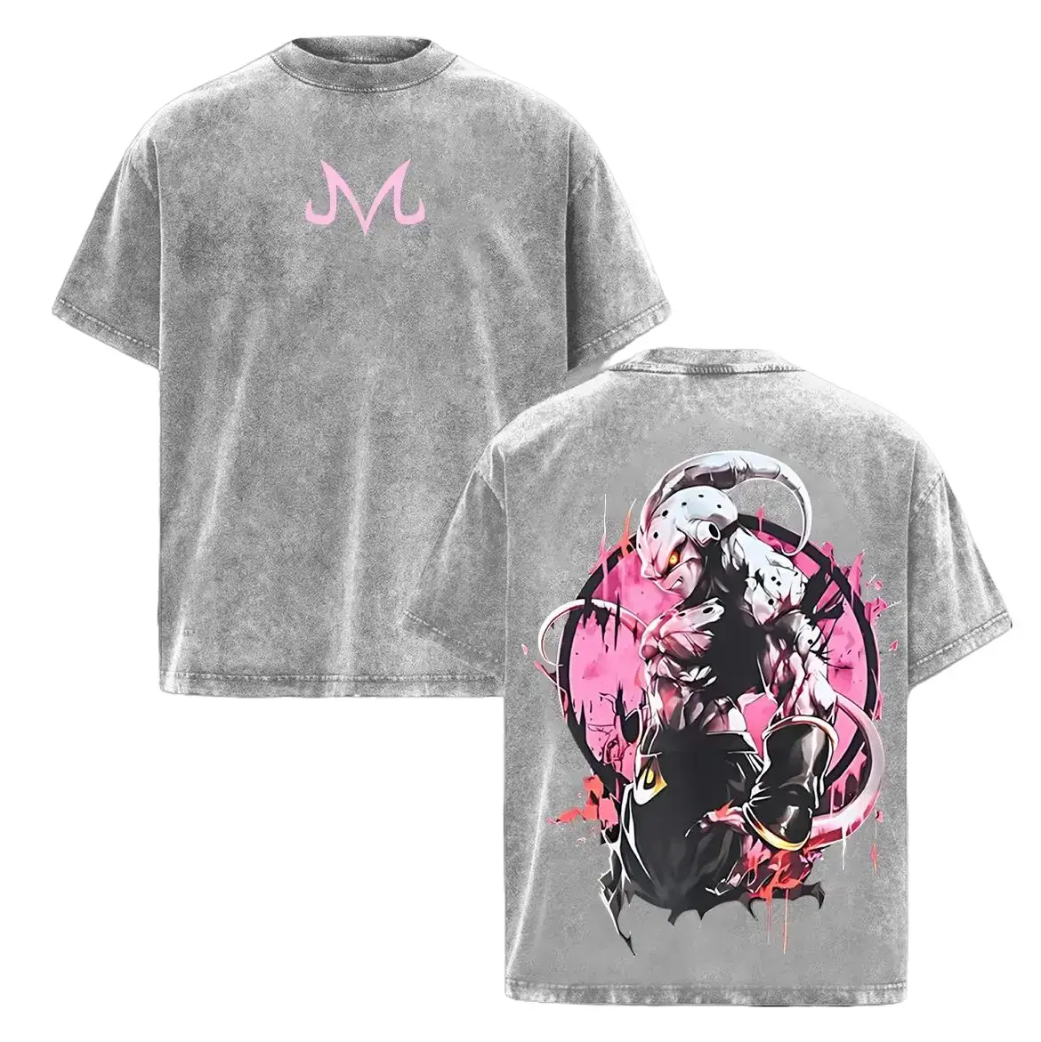 Goku Saiyan Unisex Washed Outfits Men Women Streetwear 80s 90s Graphic Washed Tees Cotton Anime Tank Tops  Gifts Retro Double-Sided Water Wash T-Shirt manga apparel