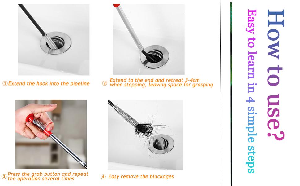79inch Drain Clog Remover Toilet Snake Plumbing Snake Grabber Reacher Tool with Spiral 4-Claw Grabber-Spring,Unclogs Hair&Sundries&Keys/Jewelry/Clothes,for Kitchen/Bathtub/Sewer/Toilet Hair Clog Remover Tool tub 79inch Drain Clog Remover Toilet Snake Plumbing Snake Grabber Reacher Tool with Spiral 4-Claw Grabber-Spring,Unclogs Hair&Sundries&Keys/Jewelry/Clothes,for Kitchen/Bathtub/Sewer/Toilet Hair Clog Remover Tool tub