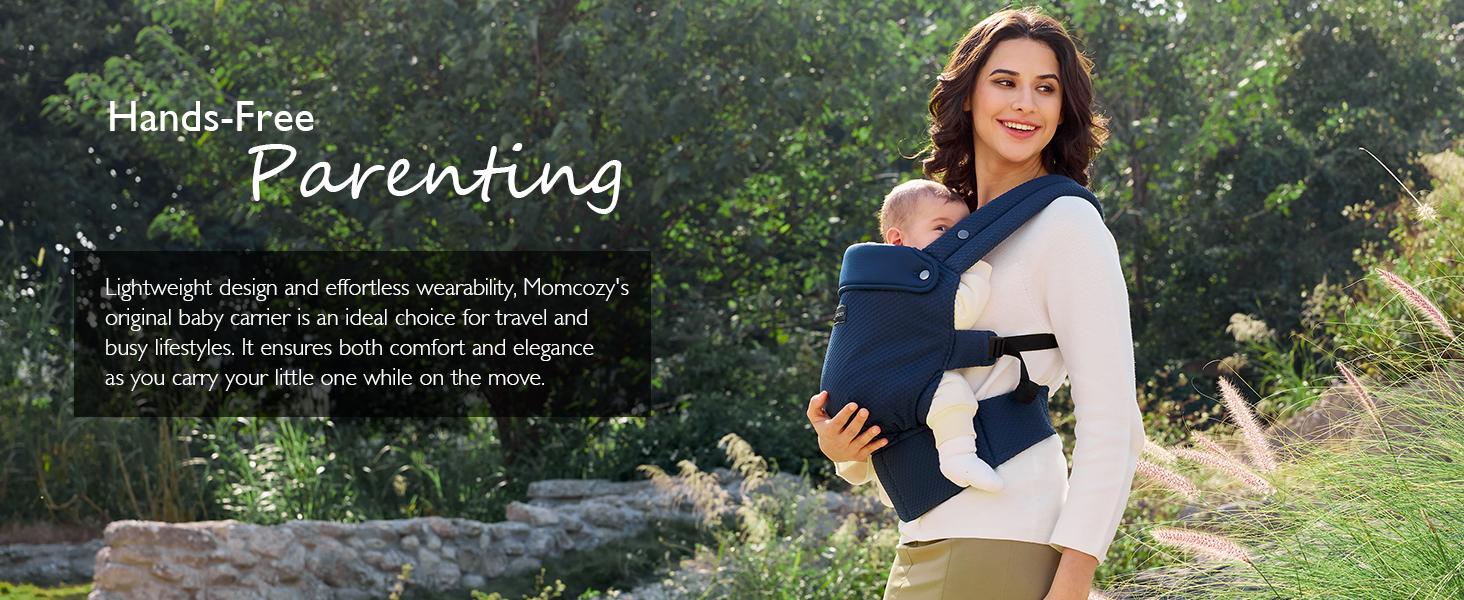 Momcozy Baby Carrier - Ergonomic, Cozy and Lightweight Carrier for 7-44lbs, Effortless to Put On, Ideal for Hands-Free Parenting, Enhanced Lumbar Support, Purehug for Infant to Toddler【B】