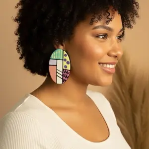 10/YISONI: Afrocentric acrylic lightweight stud statement earrings made with hypoallergenic materials, designed to express culture, pride, and heritage in a bold, modern way.