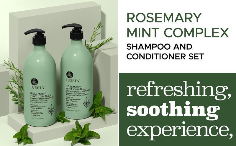 Luseta Rosemary Mint Complex Shampoo & Conditioner Sulfate Free Paraben Free Hair Loss Regrowth Natural Ingredients