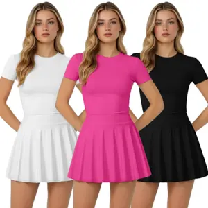 Women's High-Waisted Skirt & T-Shirt Set - 2pcs Solid Color Slim Short-Sleeve Blousewear for Commuting Date Night Spring Summer Wear Round Neck Fashion Short Sleeve Skirt Set