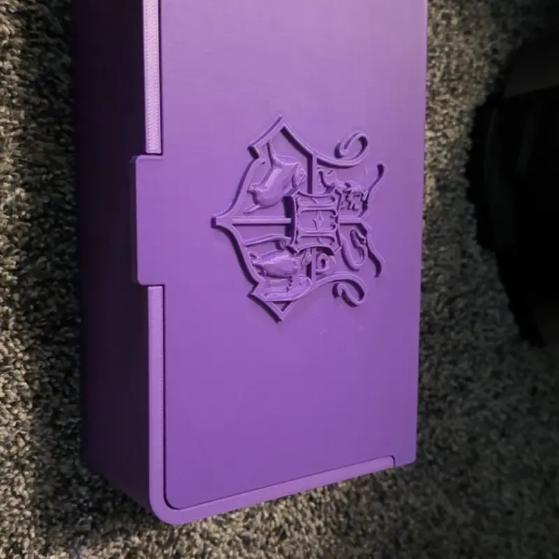 Harry Potter Storage Box - Purple with Embossed Crest Design for Organizing Books and Collectibles