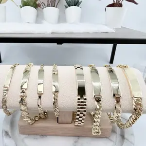 14K Gold Plated Bracelets for Men, Women, and Kids with Engrave Option