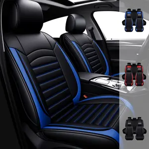 Universal Car Seat Covers for 5 Seats Waterproof PU Leather Airbag Compatible Full Set Breathable Front Rear Seat Cover Replacement Easy to Clean Install Fits Most Cars Sedans SUVs Hatchbacks