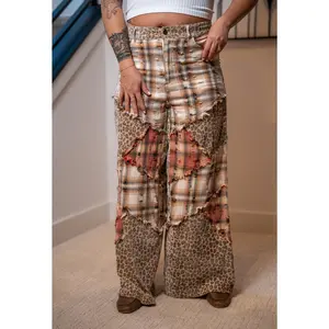 Oli Hali Washed Plaid Leopard Pants