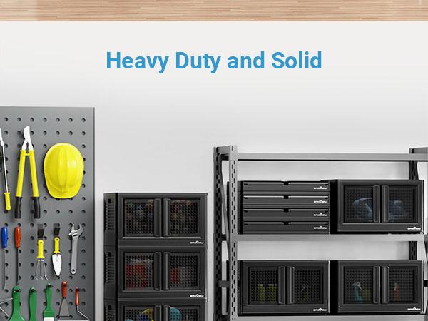 Broview V10 100Qt/300Qt/400Qt Stackable Storage Bins with Lids & Doors, Heavy Duty Plastic Closet Organizer and Storage Drawers with Wheels, Large Collapsible Storage Boxes, Cabinet for Home, Office