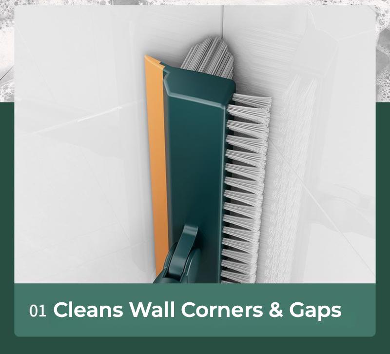 Floor Scrub Brush with Long Handle, 3-in-1 Scrape and Heavy-Duty Stiff Bristle Floor Scrubber Brush with Squeegee for Cleaning Tile Wall Deck Bathroom Patio Garage Kitchen home kit