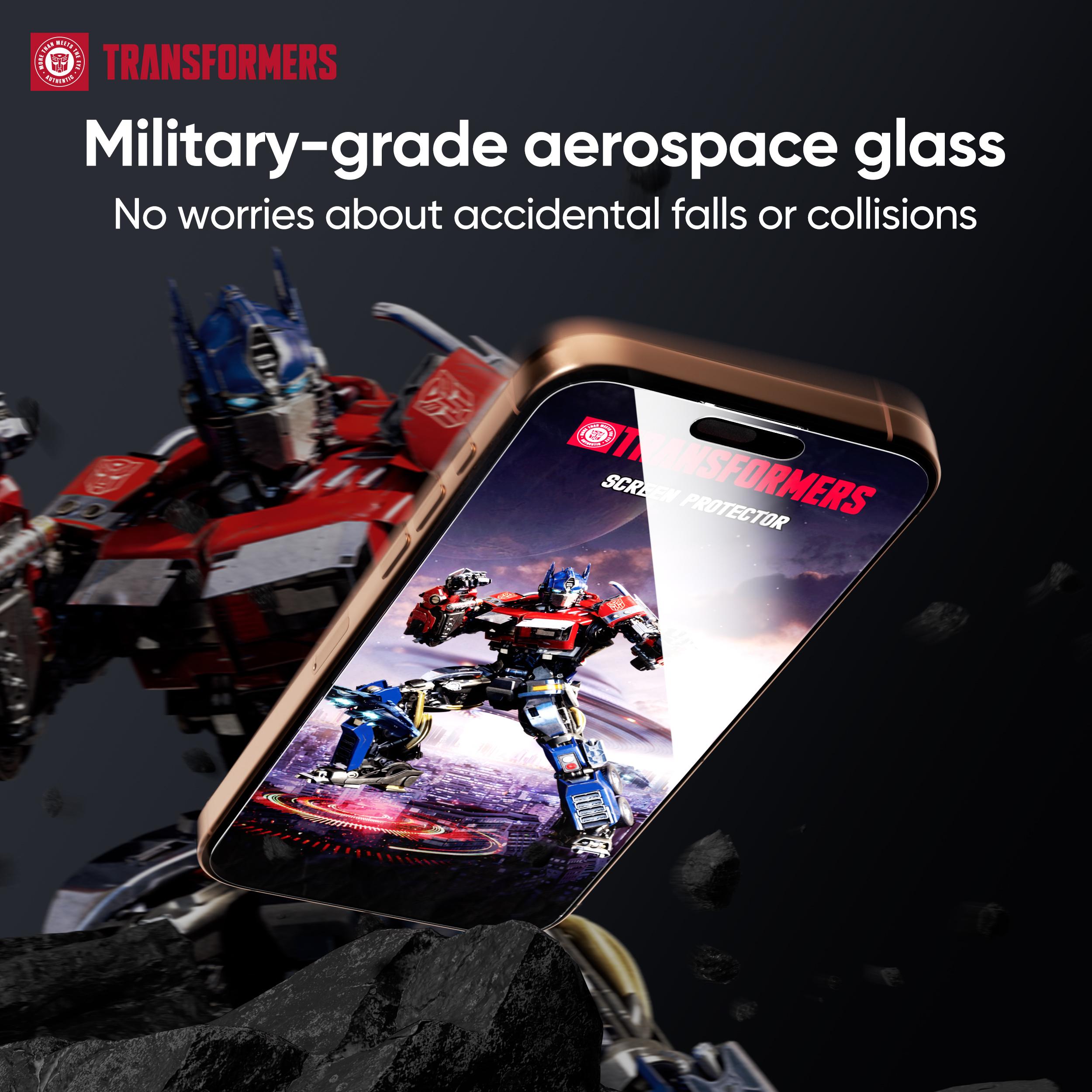 TRANSFORMERS Privacy Screen Protector Set,Screen protectors for iPhone, offering privacy protection, automatic dust removal during installation, bubble-free application, high-definition clarity, and easy installation.
