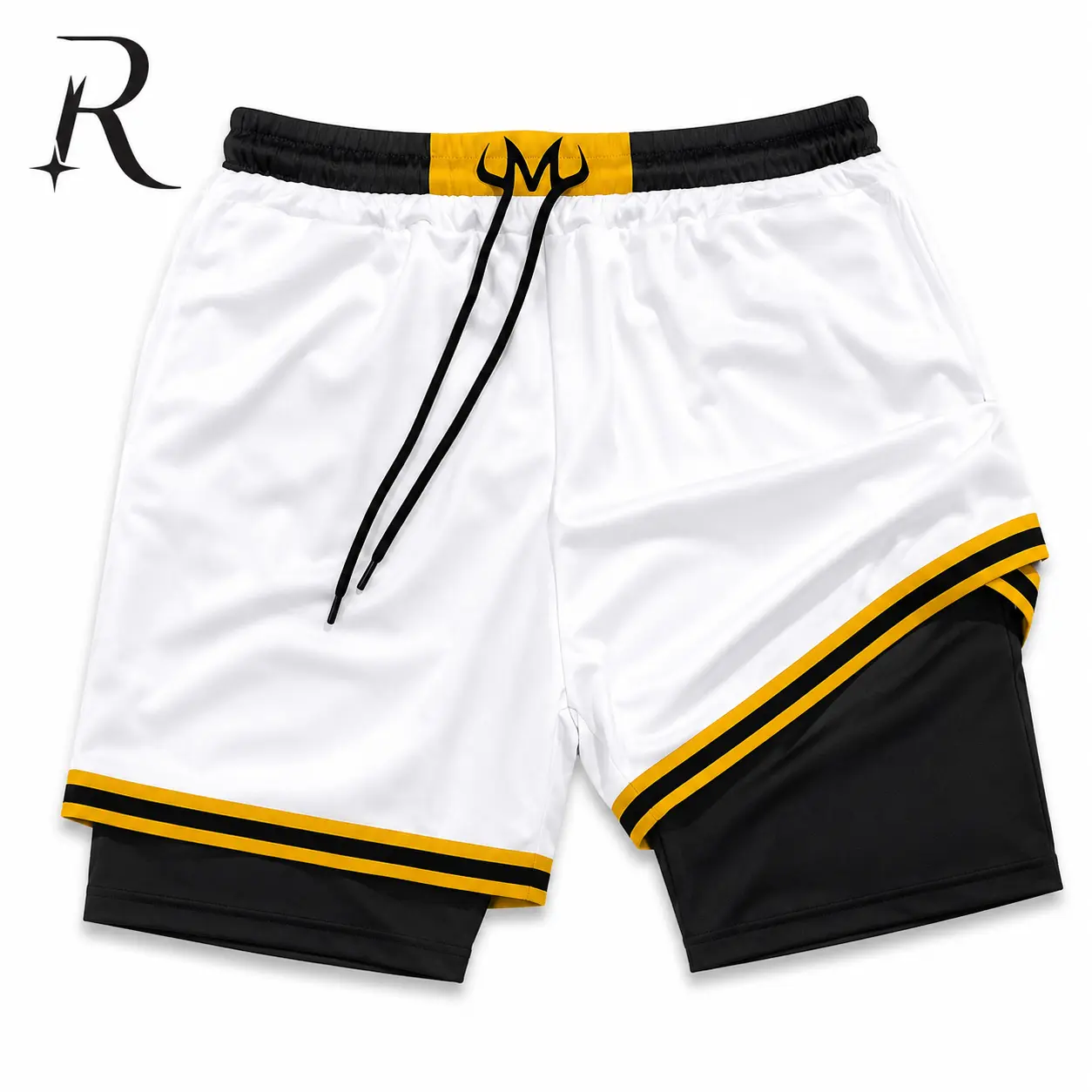 Male Anime Series 2-in-1 Beach Shorts - Bilayer Quick-Dry, Adjustable Loose-Fit, Active Drawstring Sports Shorts for Beach Volleyball, Pool Parties, Gym, Anime Graphics,back to school,back to school haul