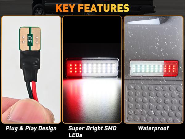 Nilight 2PCS LED Interior Door Panel Light Courtesy Lights White and Red Plug and Play Compatible with Ford F250 F350 F450 F550 Super Duty 1999-2007 Excursion 2000-2005 dealsforyoudays