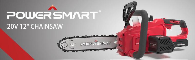 PowerSmart Cordless Chainsaw, 20V 12-Inch Electric Chainsaw with Auto Chain Tension & Lubrication, Battery Powered Chain Saw For Wood Cutting & Trimming (4Ah Battery And Fast Charger Included)(PS76122A)