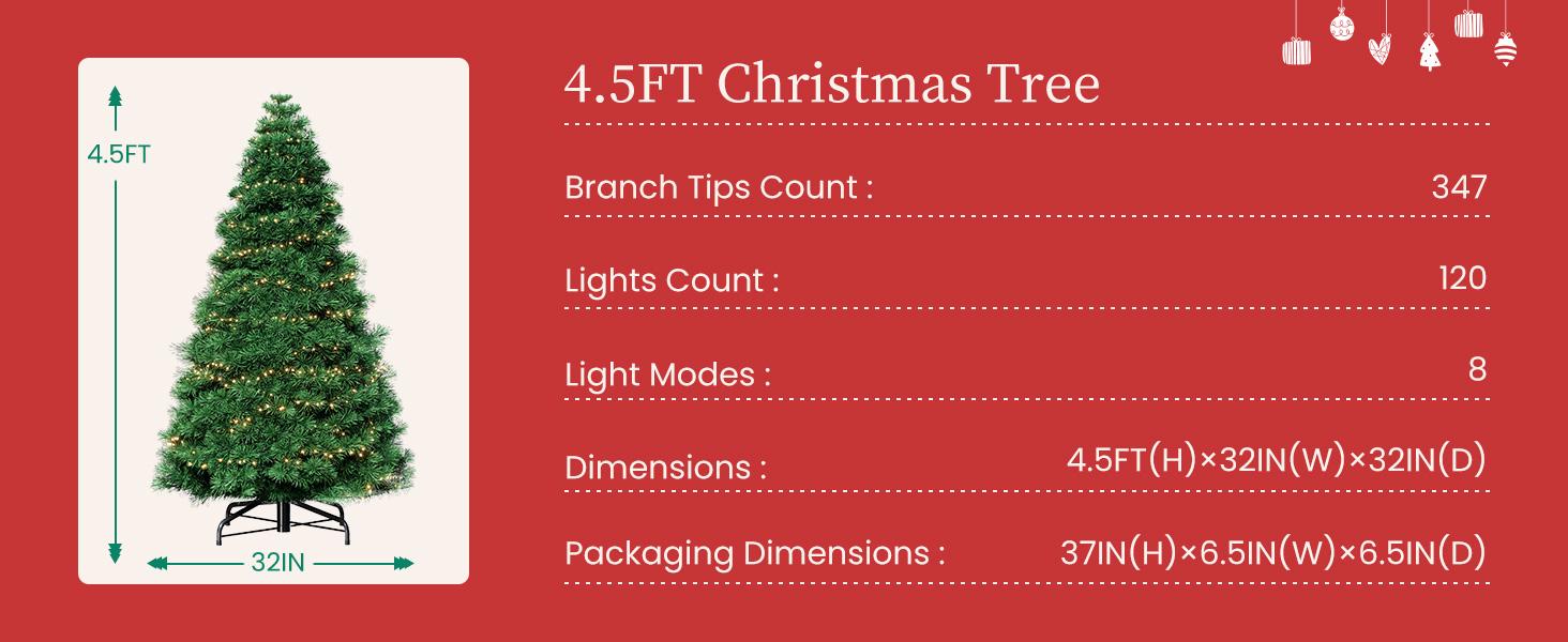 Pre-lit Artificial Christmas Tree with Branch Tips 250 Incandescent Lights Foldable Base for Home Office Party Green White Snow Flocked Design