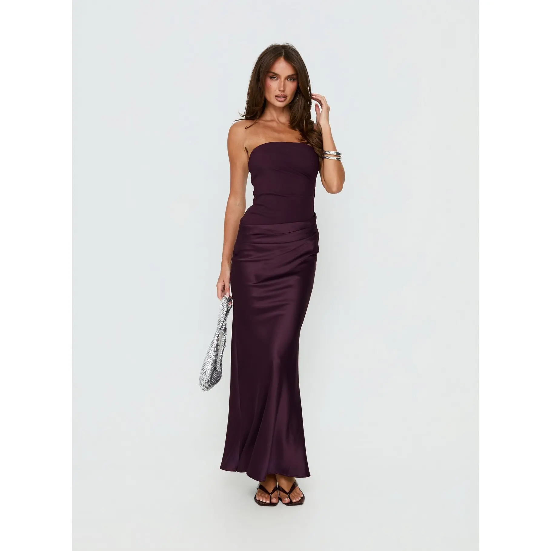 Lulita Strapless Maxi Dress Plum