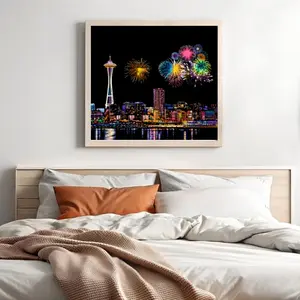 8 Sheets Scratch Art Adult Scratch Rainbow Painting Art Paper City Painting Night View Scratchboard(a4) 4 Tools Diy Colorful (America/europe)