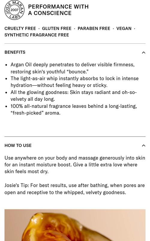 Whipped Argan Oil Body Butter