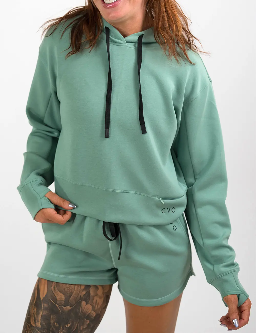 CVG Luxe Hoodie Meadow Fit Adjustable, Polyester, Spandex, Sleeves, Fabric