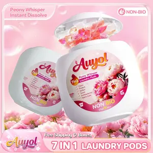 Spring Sale – Auyol 4th Gen Laundry Detergent Pods 7 in 1, Peonia Scent, Ultra Fast-Dissolving, Non-Bio Enzyme, Deep Clean & Long-Lasting Freshness A