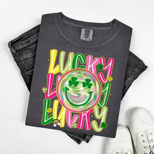Neon Mix Lucky & Face Comfort Colors T-Shirt 'NLB'