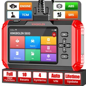 KINGBOLEN S600 Car Diagnostic OBD2 Scanner with 4 System,OIL TPMS BRAKE SAS AFS ABSbleed Inject etc,ENGINE/AT/SRS/ABS Scan Tool with 10 Reset,AutoVIN Code Reader