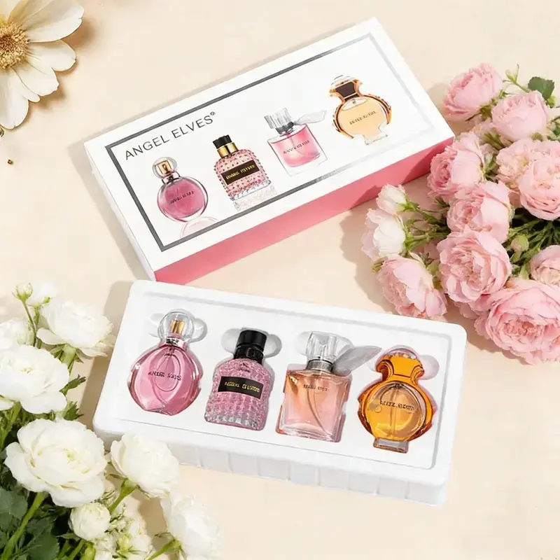 Women's 4-In-1 Multi-Pack Fruity Floral Vanilla Perfume Gift Set - 1.01 Oz Long-Lasting Daily Wear Perfumes, Flower Fruit Fragrance, Sweet Scent, Green Tea & Citrus Notes, Youthful Cool Summer Scent, Fresh Clean Liquid, Gifts for Women, Floral Sweet Scent