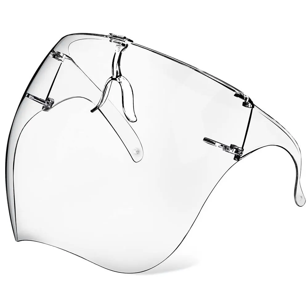 Clear Face Shield with Glasses, Anti-fog Clear Face Mask, Full-face Protection Reusable Breathable See Through Goggles for Adults Suitable for Cycling Work