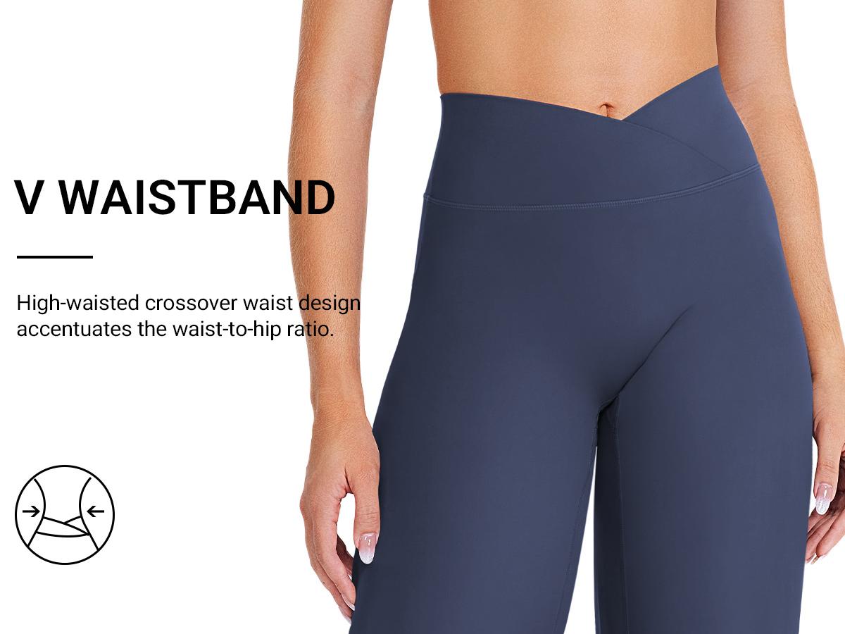 YEOREO Eddiy 31.5" V-Waistband Straight Leggings Women High Waist Stretchy Workout Yoga Pants Cloud-Soft Fabric No Front Seam