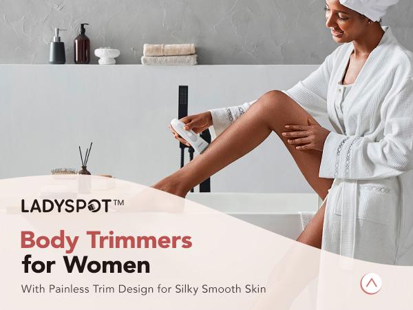 LADYSPOT Bikini Trimmer for Women - Electric Body Hair Shaver & Rechargeable Cordless Trimmer with Detachable Head, Wet/Dry Use for Arms, Legs, Body - Precise, Safe & Waterproof, Best Gift for Loved Ones