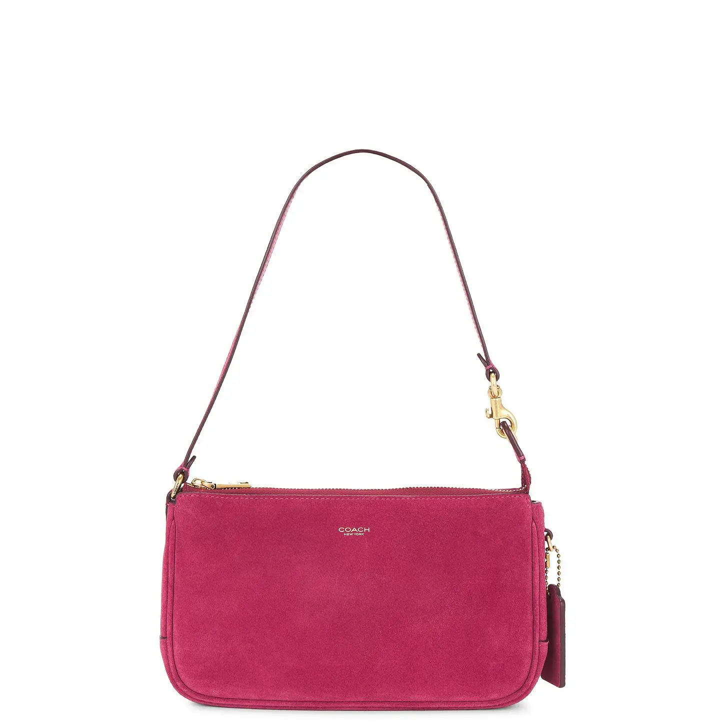 Coach Suede Plaza Bag in Dark Fuchsia