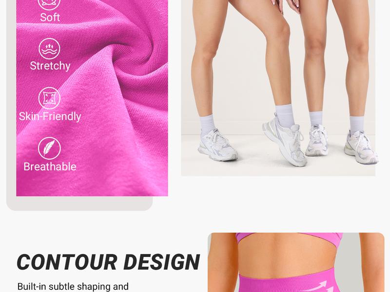 YEOREO Vision Hidden Scrunch Shorts Women's Seamless Butt Lifting Gym Shorts, High Waisted Tummy Control Workout Yoga Shorts